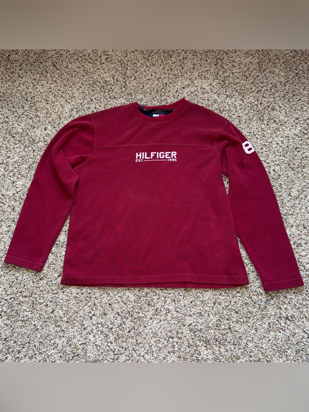 Vintage Tommy Jeans "Hilfiger Est. 1985" Waffle Knit Pullover
